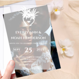 Invitations En Vélin Simple moderne Palm Tree minimaliste Mariage
