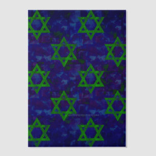 Invitations En Vélin SlipperyJoe's Hanukkah rangées vertes Étoiles de D