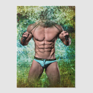 Invitations En Vélin SlipperyJoe's homme adulte très musclé torse nu 