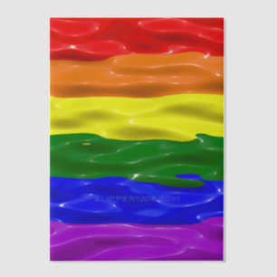 Invitations En Vélin SlipperyJoe's rainbow pride couleurs liquide brill
