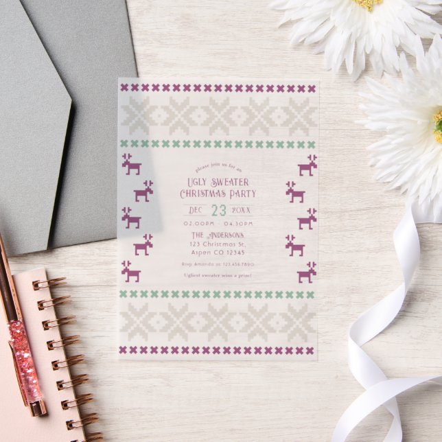 Invitations En Vélin Sugarplum Knit Ugly Sweet Christmas Party (Mariage)