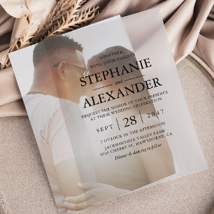 Invitations En Vélin Superposition de typographie élégante Mariage