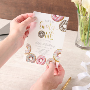 Invitations En Vélin Sweet One Birthday Invitation, 1er Birthday Girl