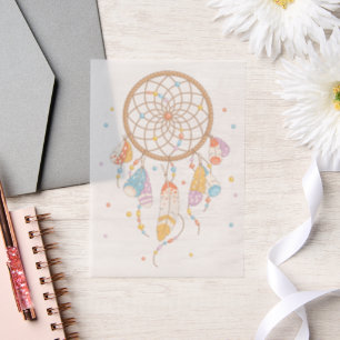 Invitations En Vélin Tribal Dreamcatcher Boho Baby Insert