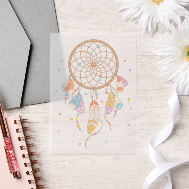 Invitations En Vélin Tribal Dreamcatcher Boho Baby Insert (Mariage)