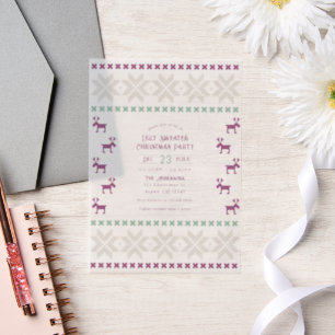 Invitations En Vélin Tricot Sugarplum Sweater Noël démodé Fête de Noël