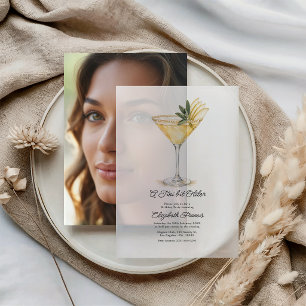 Invitations En Vélin Un peu plus âgé, Martini doré, Vellum pour Anniver