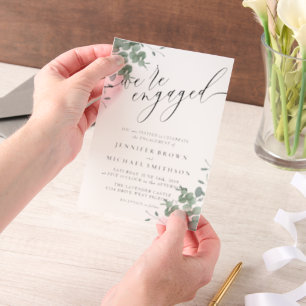 Invitations En Vélin Vellum Budget Boho Eucalyptus Signature Engagé