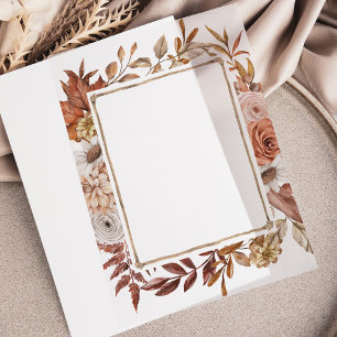 Invitations En Vélin Vellum de Mariage Frame Frame Florals Automne