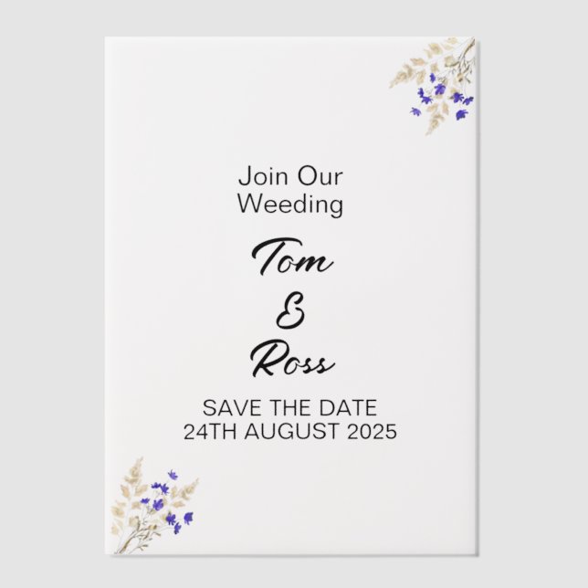 Invitations En Vélin Vestes Vellum pré-pliées, taille personnalisée pou (Recto)