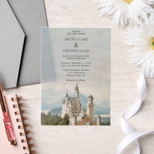 Invitations En Vélin Vintage Fairytale Castle Rustic Forest Mariage