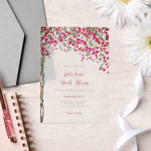 Invitations En Vélin Wedding shower forestier tropical des Bougainvilli