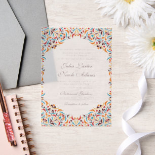 Invitations En Vélin Whimsical Luxury ivoire Floral Style Mariage front