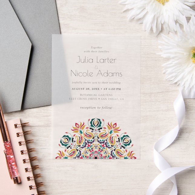 Invitations En Vélin Whispers Lake Swan Lotus Fleurs Mandala Mariage (Mariage)