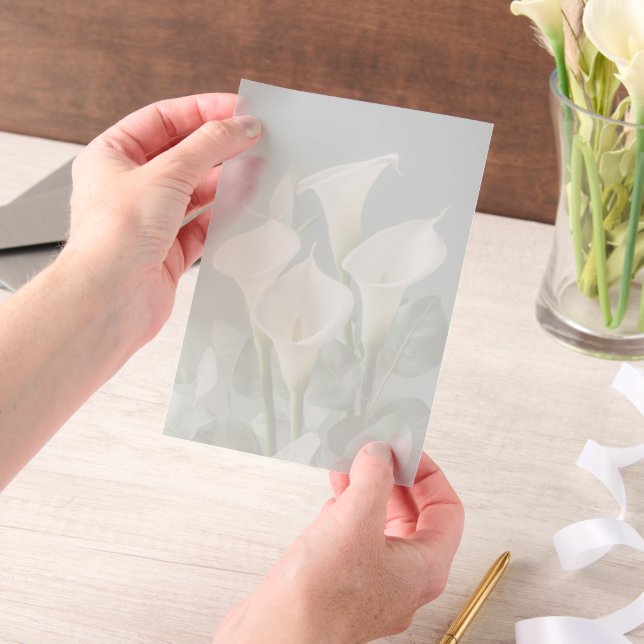 Invitations En Vélin White Calla Lilies Wedding  (Ordinateur de poche)