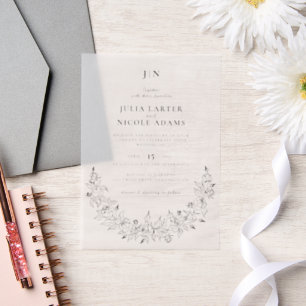 Invitations En Vélin Wild Rose Floral Petals Garden Affair Mariage