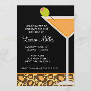 Invitations en verre et d'empreinte de léopard de