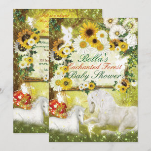 Invitations enchantées de baby shower de licorne