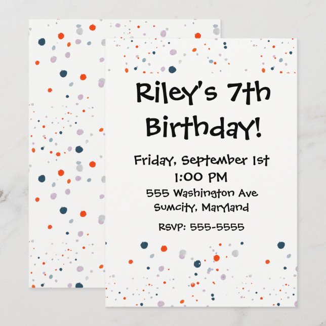 Invitations espiègles blanches et bleues rouges de (Devant / Derrière)