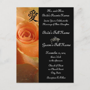 Invitations et faveurs roses de mariage