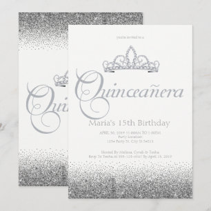Invitations étonnantes Silver Quinceañera