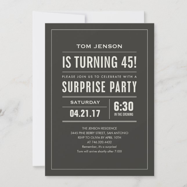 Invitations faites sur commande d'âge et (Devant)