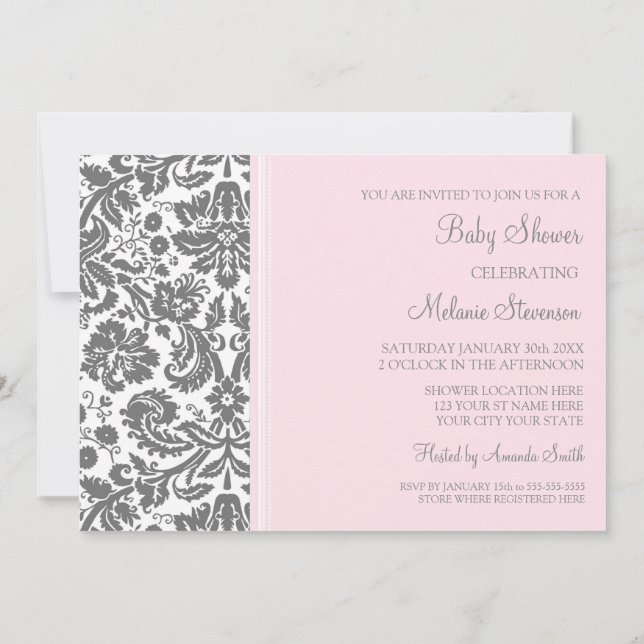 Invitations faites sur commande de baby shower de (Dos)