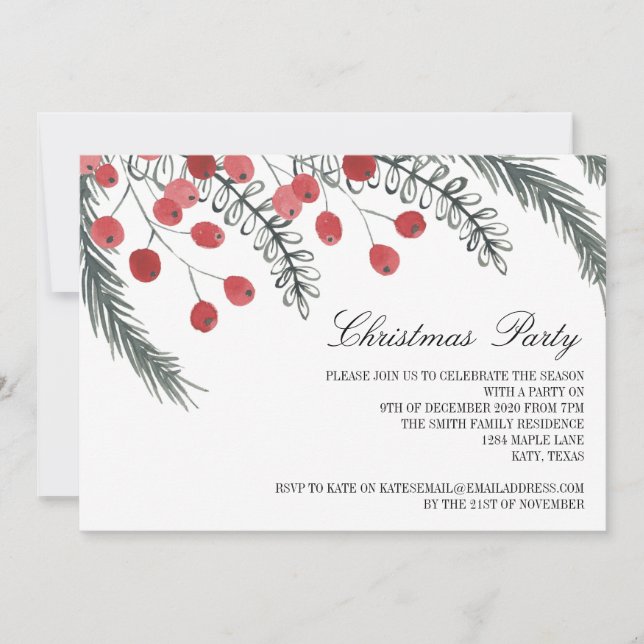Invitations faites sur commande de fête de Noël (Devant)