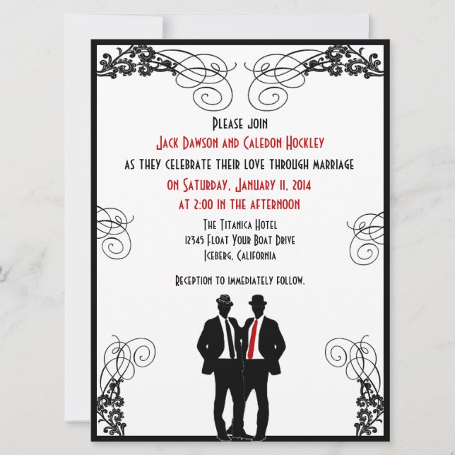 Invitations faites sur commande de mariage de (Devant)