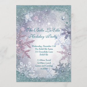 Invitations Fête de Fête de Snowflake