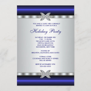 Invitations Fête des Fêtes d'entreprise Blue Event