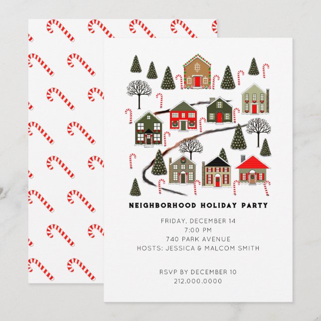Invitations fêtes de Noël (Devant / Derrière)