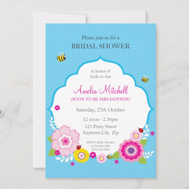 INVITATIONS Fêtes des mariées :: fleurs de jardin  (Devant)