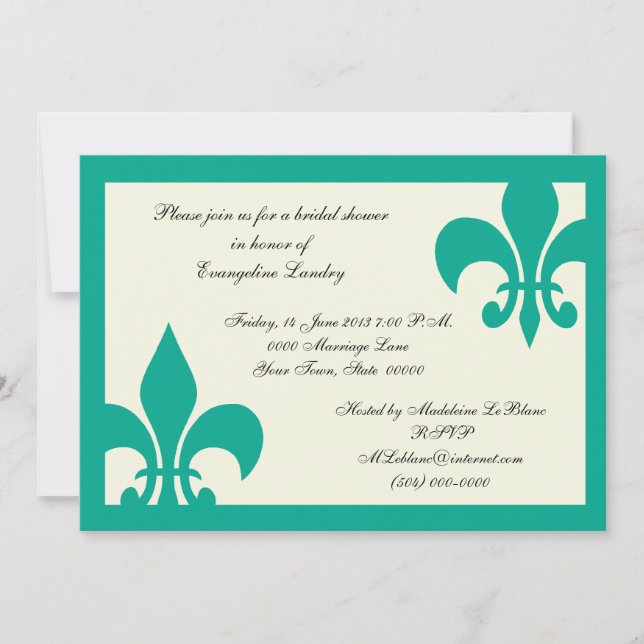 Invitations Fleur de Lis (Devant)