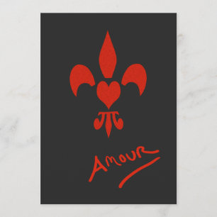 Invitations Fleur de Lis Heart Amour Party