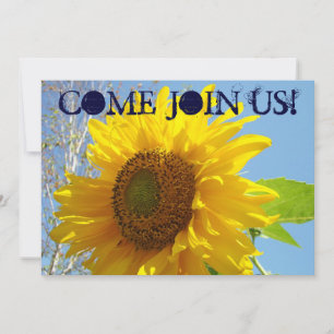 Invitations Fleurs de soleil jaunes Venez Nous Rej