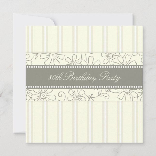 Invitations florales à la fête du 80e anniversaire (Devant)