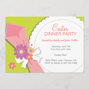 Invitations florales de dîner