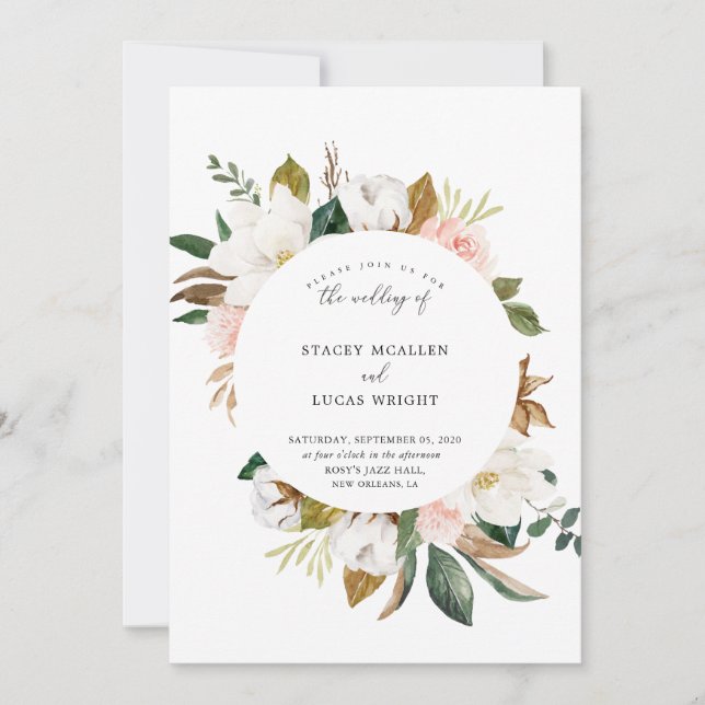 Invitations florales de Magnolia (Devant)