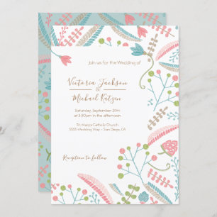 Invitations florales de mariage de broderie