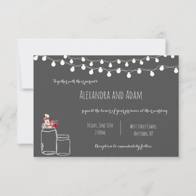 Invitations florales de mariage de tableau (Devant)