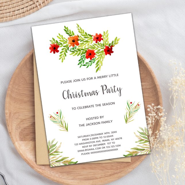 Invitations florales de Noël (Floral Christmas Invitations)