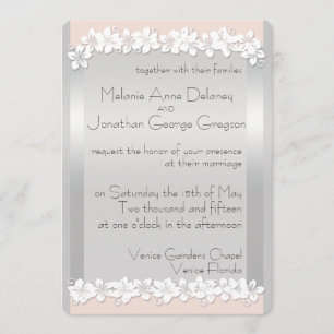 Invitations florales de pêche et de noces d'argent