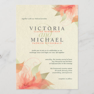 Invitations florales d'orange d'automne et de