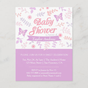 Invitations florales élégantes de baby shower de