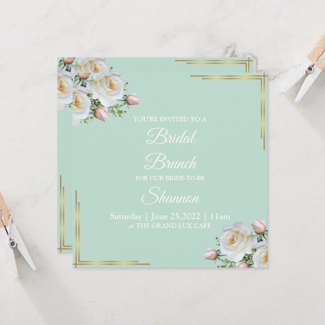 Invitations florales Glam Lux (Devant/Arrière en situation)