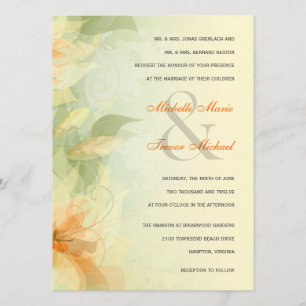 Invitations florales jaunes de mariage de jardin