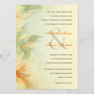 Invitations florales jaunes de mariage de jardin