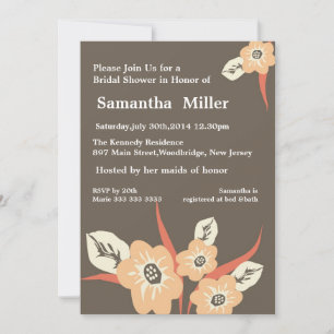 Invitations florales modernes de Fête de la mariée