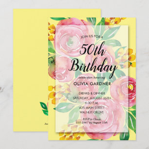 Invitations florales roses vives